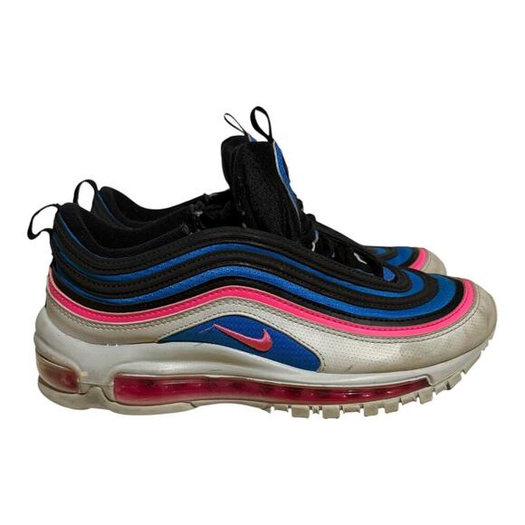 Nike Air Max 97 GS Black Pink Racer Blue White Youth Size 5Y Women's 6.5 Sneaker - Picture 1 of 7